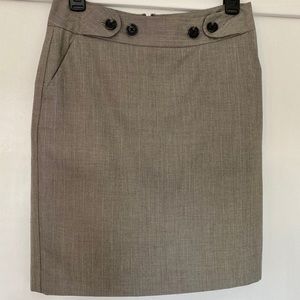 Plaid Button Pencil Suit Skirt